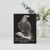 エドガーアレンポー精神病引用文ウォーターカラーレイヴン ポストカード (スタンド正面)