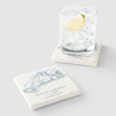 エドガータウンMAマーサズヴィネヤードブルー結婚式の引き出物 ストーンコースター (横)