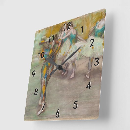 エドガーデガスハーレクインダンス スクエア壁時計 (傾斜)