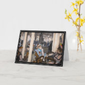 エドガーデガス – 女性オンカフェテラス夕べ カード (黄色い花)