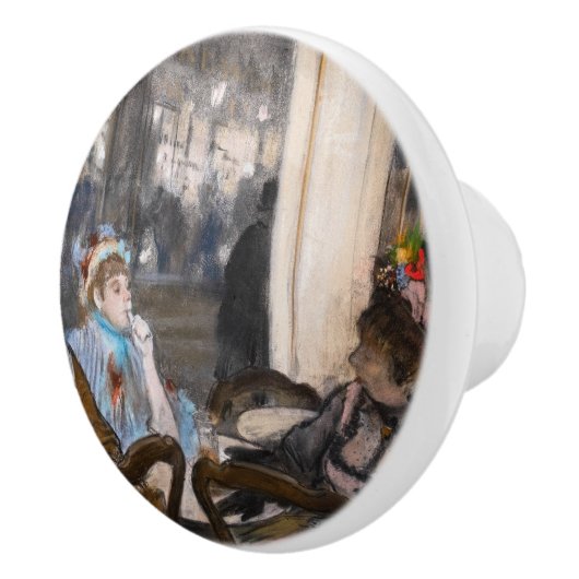 エドガーデガス – 女性オンカフェテラス夕べ セラミックノブ (右)