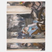 エドガーデガス – 女性オンカフェテラス夕べ フリースブランケット (正面)