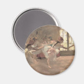 エドガール・デガスの「リハーサル」、ヴィンテージ・バレエ・アート マグネット (正面/裏面)