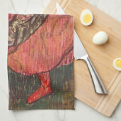 エドガール・デガスの「ロシアの3人のダンサー」 キッチンタオル (四つ折り)