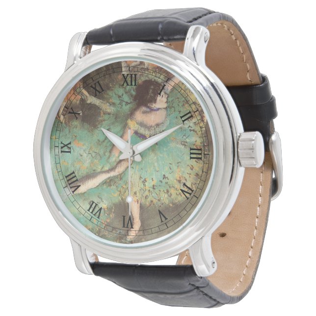 エドガール・デガスの「緑の踊り手」ヴィンテージ・バレエ 腕時計 (アングル)