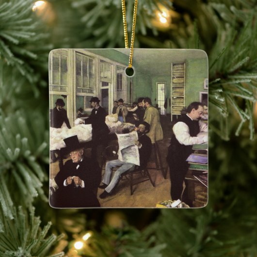 エドガール・ドガのニューオーリンズの綿花市場 セラミックオーナメント (ツリー)