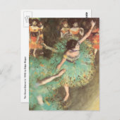 エドガール・ドガの緑の踊り手、ヴィンテージ・バレエ ポストカード (正面/裏面)