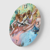 エドガール・ドガ - ステージに立つ4人のバレリーナ ラージ壁時計 (傾斜)