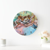 エドガール・ドガ - ステージに立つ4人のバレリーナ ラージ壁時計 (ホーム)