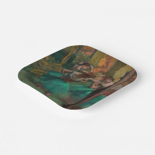 エドガール・ドガ - ピンクと緑のダンサー ペーパープレート (傾斜あり)