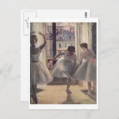 エドガール・ドガ - 練習室の3人のダンサー 1873 ポストカード (正面/裏面)