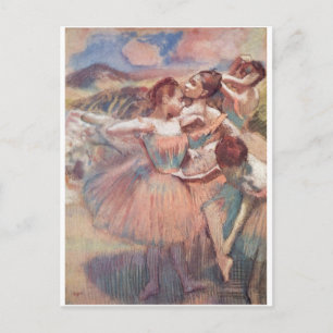 エドガール・ドガ - 『風景の中の踊り手』1897年 ピンクの少女たち ポストカード