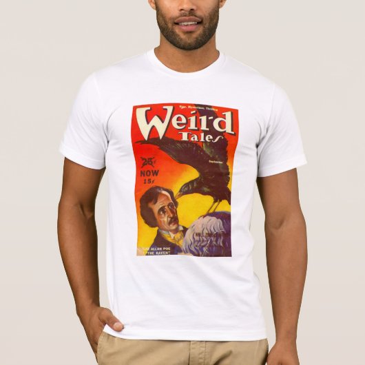 エドガー・アラン・ポーとレイヴン・パルプ誌の表紙 Tシャツ (正面)