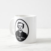 エドガー・アラン・ポーのポートレート コーヒーマグカップ (正面左)