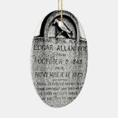 エドガー・アラン・ポーの墓碑。 ハロウィンの気色悪いイメージ セラミックオーナメント (右)