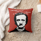 エドガー・アラン・ポーの異常な引用文のシルエット クッション (ブランケット)