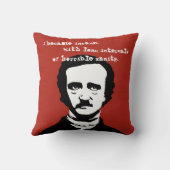 エドガー・アラン・ポーの異常な引用文のシルエット クッション (裏面)