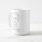 エドガー・アラン・ポーの肖像画と信じる言葉 コーヒーマグカップ (正面左)