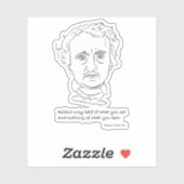 エドガー・アラン・ポーの肖像画と信じる言葉 シール (シート)