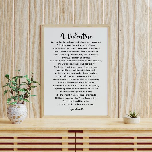 エドガー・アラン・ポーの詩のバレンタイン ポスター