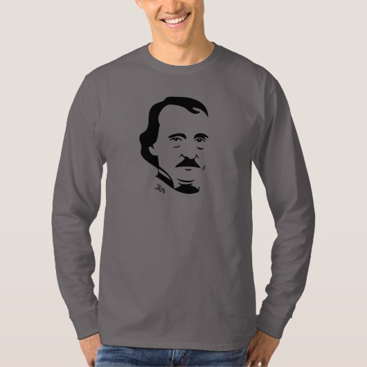 エドガー・アラン・ポーの長袖のTシャツ Tシャツ (正面)