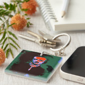 エドガー・アラン・ポーポップ・アートのアート キーホルダー (正面右)