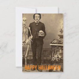 エドガー・アラン・ポー不気味なハロウィーンカスタマイズ可能なカード サンキューカード