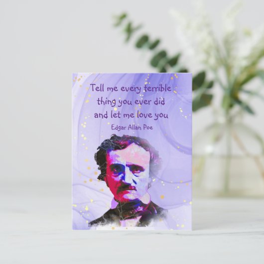 エドガー・アラン・ポー作家ライター詩人ラブ引用文 ポストカード (スタンド正面)
