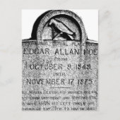 エドガー・アラン・ポー墓石。不気味なハロウィーンの画像 ポストカード (正面)