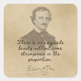 エドガー・アラン・ポー引用文ステッカー – 絶妙な美しい スクエアシール