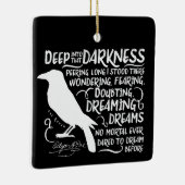 エドガー・アラン・ポー著ワタリガラス(その暗闇への深い) セラミックオーナメント (右)