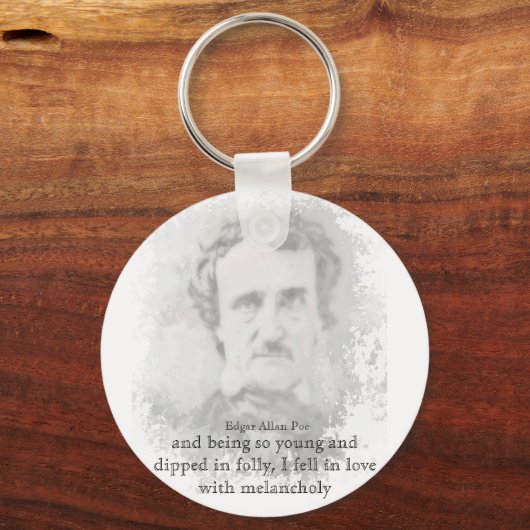 エドガー・アラン・ポー詩人憂鬱な引用文Tシャツ キーホルダー (正面)
