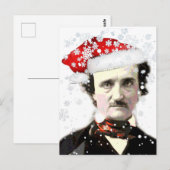 エドガー・アラン・ポー・クリスマスハットスノーフレーク ポストカード (正面/裏面)