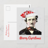 エドガー・アラン・ポー・クリスマス・ウィッシュ・ハット・スノーフレーク・カード ポストカード (正面/裏面)