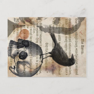 エドガー・アラン・ポー・ザ・レイヴンスカルとバード ポストカード