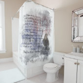 エドガー・アラン・ポー・ザ・レイヴン詩レイヴン水の色 シャワーカーテン (インサイチュ)