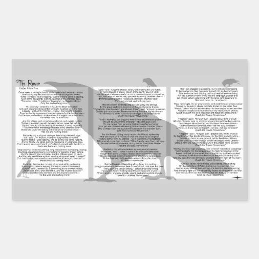 エドガー・アラン・ポー・ザ・レイヴン 長方形シール (正面)