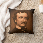 エドガー・アラン・ポー・ヘッドショットゴシック様式のムーディ不気味ー クッション (ブランケット)