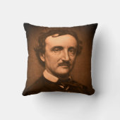 エドガー・アラン・ポー・ヘッドショットゴシック様式のムーディ不気味ー クッション (裏面)