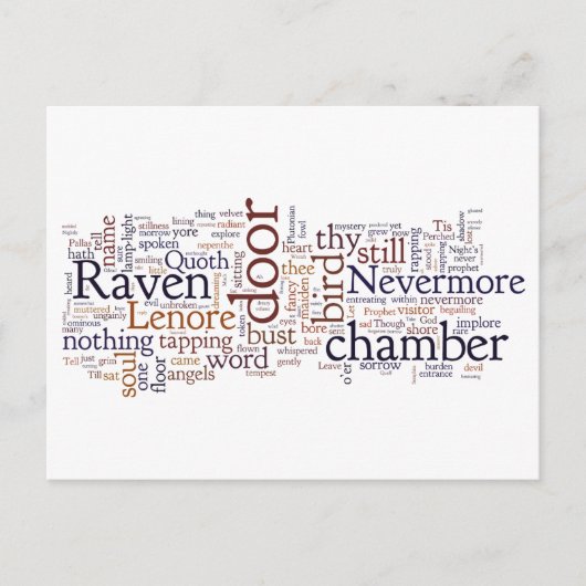 エドガー・アラン・ポー・レイヴンの言葉のはがき ポストカード (正面)