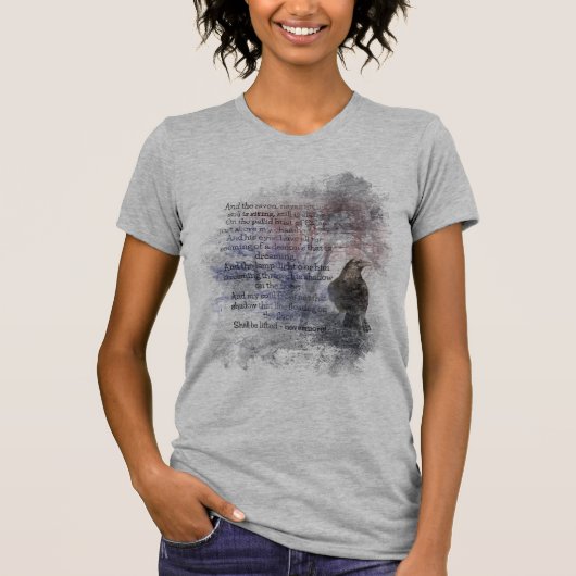 エドガー・アラン・ポー、"レイヴン"詩の芸術 Tシャツ (正面)