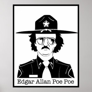 エドガー・アラン・ポーPoe (白の黒) ポスター