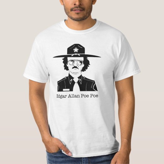 エドガー・アラン・ポーPoe (白の黒) Tシャツ (正面)
