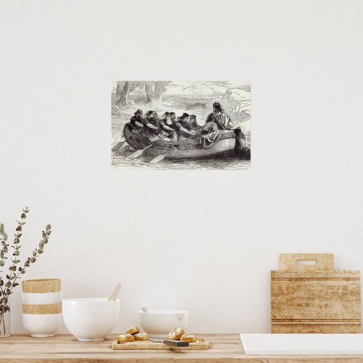 エドガー・ザ・パシフィックは川を漕ぎ下ろされている ポスター (キッチン)