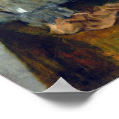 エドガー・デガある女性が花の花瓶の横に座って ポスター (角)