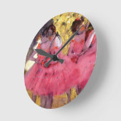 エドガー·デガさん-ピンクのダンサー-バレエダンス好き ラウンド壁時計 (傾斜)