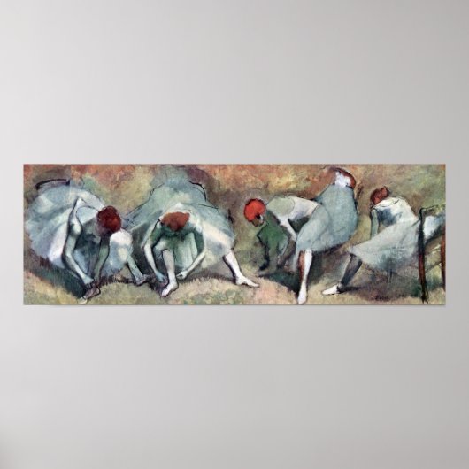 エドガー・デガで靴を脱ぐダンサー ポスター (正面)