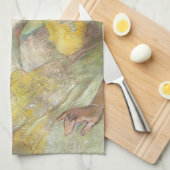 エドガー・デガのステージでバレエダンサー キッチンタオル (四つ折り)