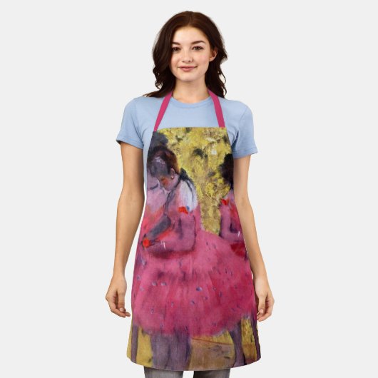 エドガー・デガのバレエ前のピンクのダンサー エプロン (着用した状態)