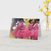 エドガー・デガのバレエ前のピンクのダンサー カード (黄色い花)